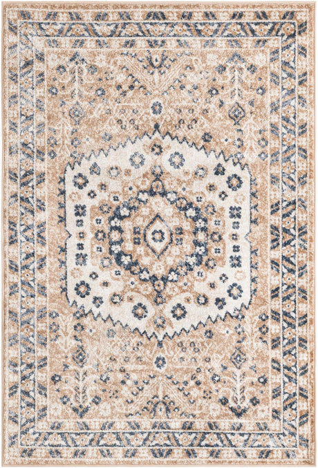 Beige 4' x 6' Oxford Rectangle Area Rug