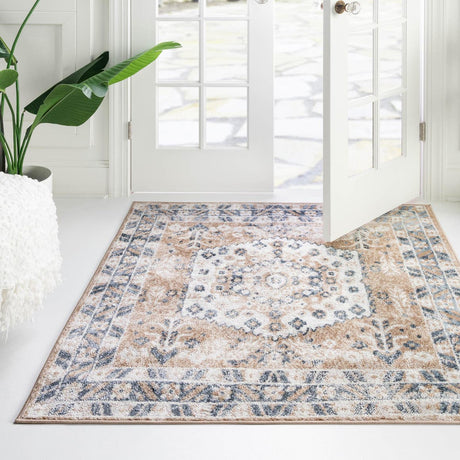 Beige 4' 1 x 4' 1 Oxford Square Area Rug