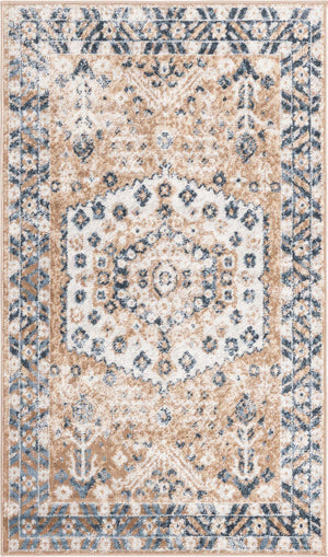 Beige 3' x 5' 3 Oxford Rectangle Area Rug