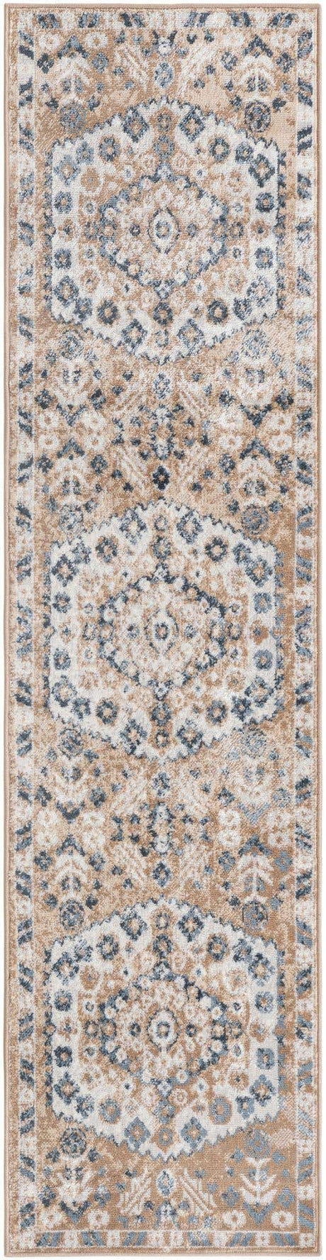 Beige 2' x 8' Oxford Runner Area Rug