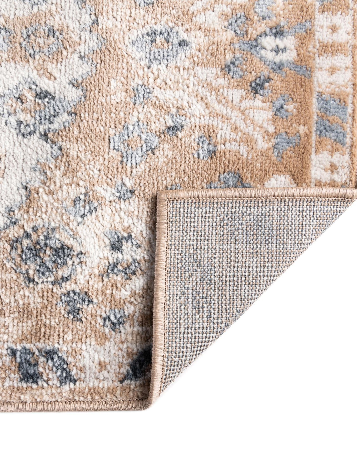 Beige 2' x 8' Oxford Runner Area Rug Traditional Design 100% Polypropylene Carpet for Living Room, Bedrooms, Dining, Office for Sale at Rug Engine