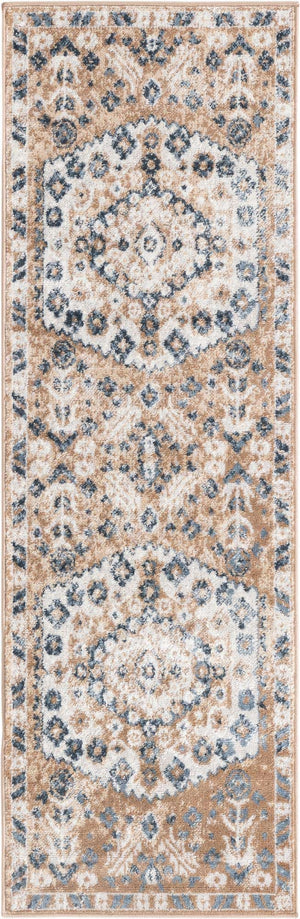Beige 2' x 6' 1 Oxford Runner Area Rug