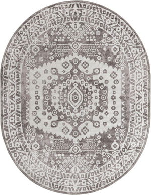 Gray 8' x 10' Oxford Oval Area Rug