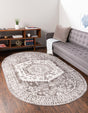 Gray 8' x 10' Oxford Oval Area Rug