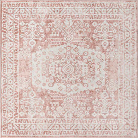 Pink 7' 10 x 7' 10 Oxford Square Area Rug