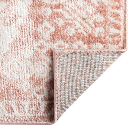 Pink 7' x 7' Oxford Octagon Area Rug Traditional Design 100% Polypropylene Carpet for Living Room, Bedrooms, Dining, Office for Sale at Rug Engine