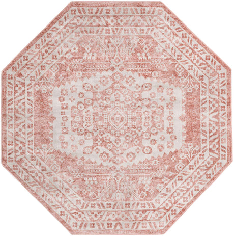Pink 7' x 7' Oxford Octagon Area Rug