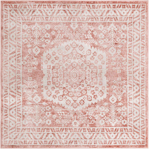Pink 6' x 6' Oxford Square Area Rug