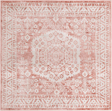 Pink 6' x 6' Oxford Square Area Rug