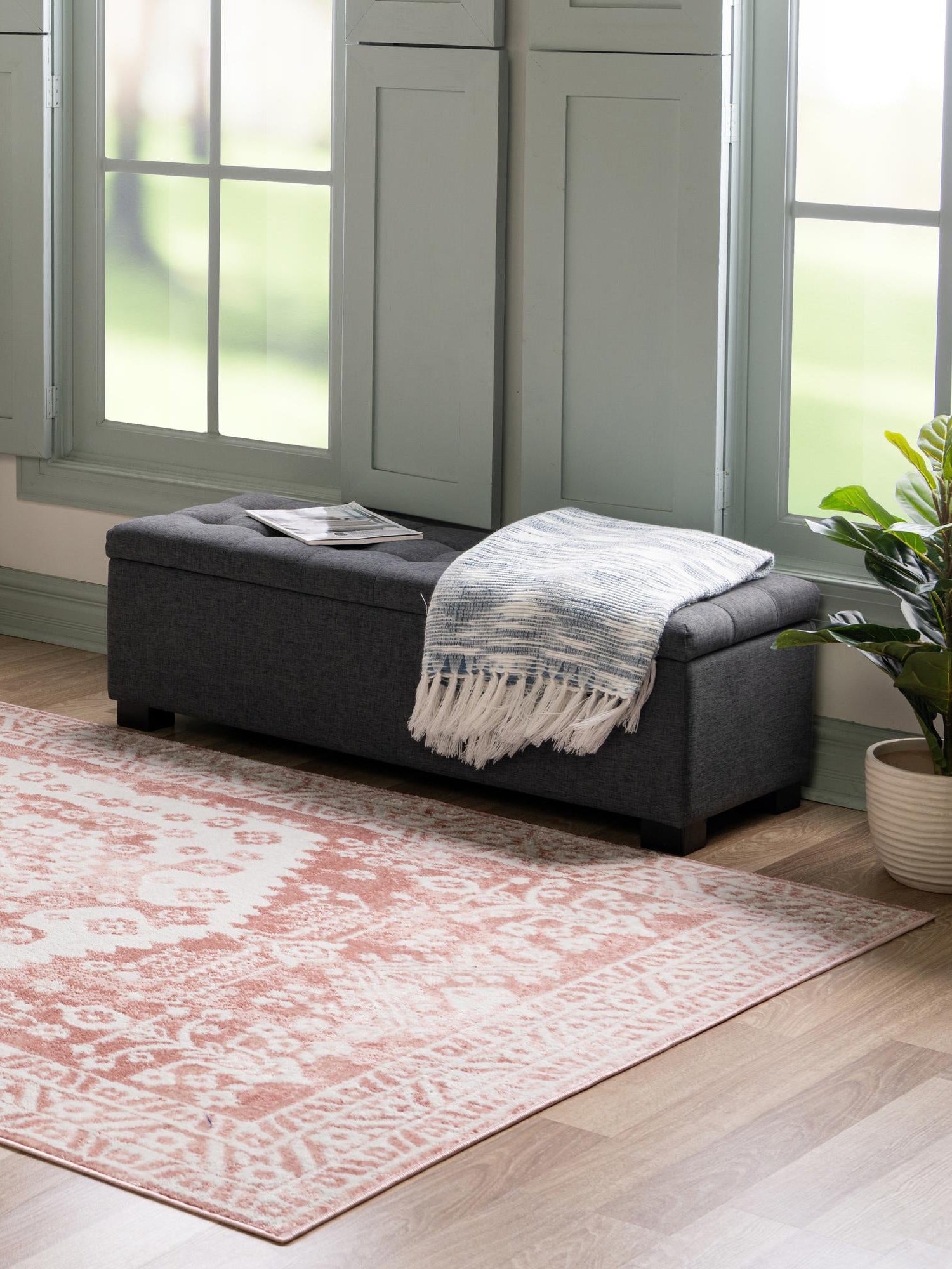 Pink 10' x 13' Oxford Rectangle Area Rug Traditional Design 100% Polypropylene Carpet for Living Room, Bedrooms, Dining, Office for Sale at Rug Engine