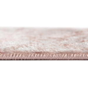 Pink 5' x 5' Oxford Round Area Rug