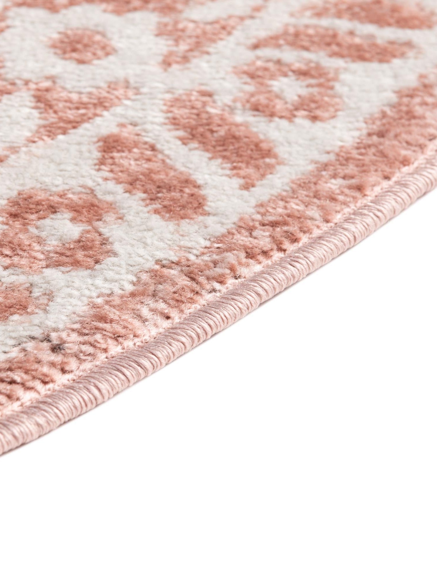 Pink 7' x 7' Oxford Round Area Rug Traditional Design 100% Polypropylene Carpet for Living Room, Bedrooms, Dining, Office for Sale at Rug Engine