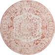 Pink 5' x 5' Oxford Round Area Rug