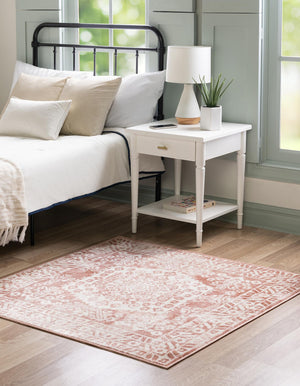 Pink 6' x 6' Oxford Square Area Rug