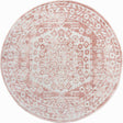 Pink 3' 1 x 3' 1 Oxford Round Area Rug