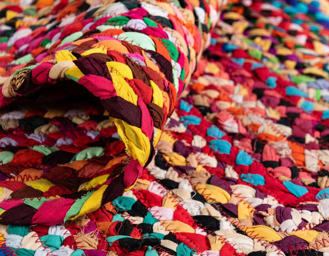 13 Pcs Multicolor 1' x 2' 6 Braided Chindi Stair Treads