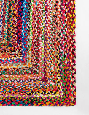 13 Pcs Multicolor 1' x 2' 6 Braided Chindi Stair Treads