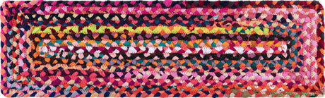 13 Pcs Multicolor 1' x 2' 6 Braided Chindi Stair Treads