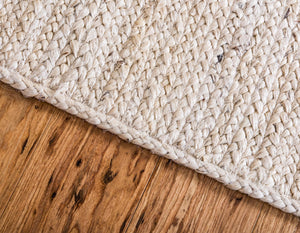 13 Pcs White 1' x 2' 6 Braided Jute Stair Treads