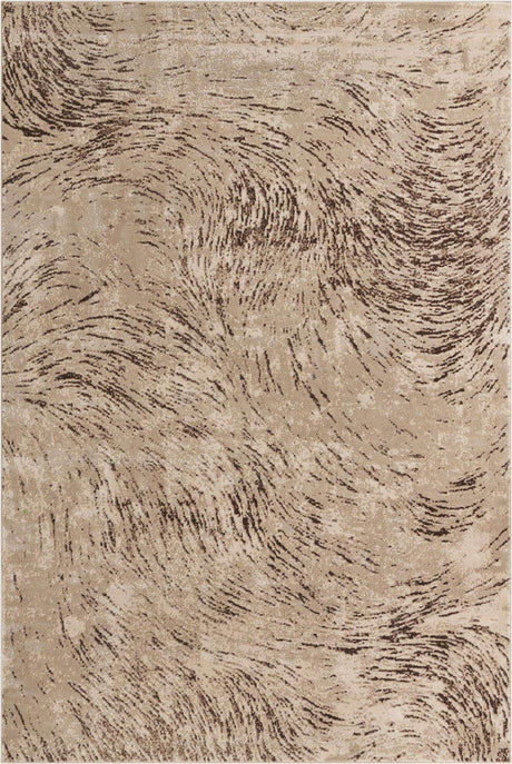 Brown 7' x 10' Oasis Rectangle Area Rug 65% Polypropylene & 35% Polyester Contemporary Carpet for Living Rooms, Bedroom, Kitchen, Dining, Office for Sale at Rug Engine