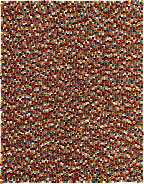 Multicolor 8' x 10' Felt Ball Rectangle Area Rug Stunning All Natural 100% Wool Luxury Hand Woven Carpet for Modern Home Interiors Soft Touch Marshmallow Rug for Sale at Rug Engine