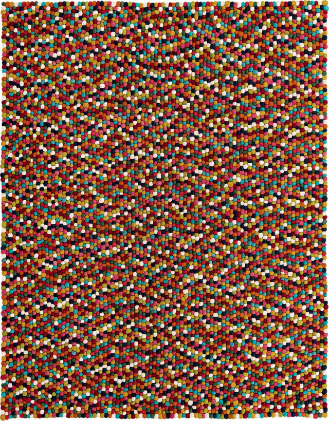 Multicolor 8' x 10' Felt Ball Rectangle Area Rug Stunning All Natural 100% Wool Luxury Hand Woven Carpet for Modern Home Interiors Soft Touch Marshmallow Rug for Sale at Rug Engine