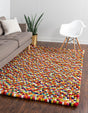 Multicolor 7' 1 x 10' Felt Ball Rectangle Area Rug Stunning All Natural 100% Wool Luxury Hand Woven Carpet for Modern Home Interiors Soft Touch Marshmallow Rug for Sale at Rug Engine