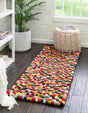 Multicolor 2' 7 x 9' 10 Felt Ball Runner Area Rug Stunning All Natural 100% Wool Luxury Hand Woven Carpet for Modern Home Interiors Soft Touch Marshmallow Rug for Sale at Rug Engine
