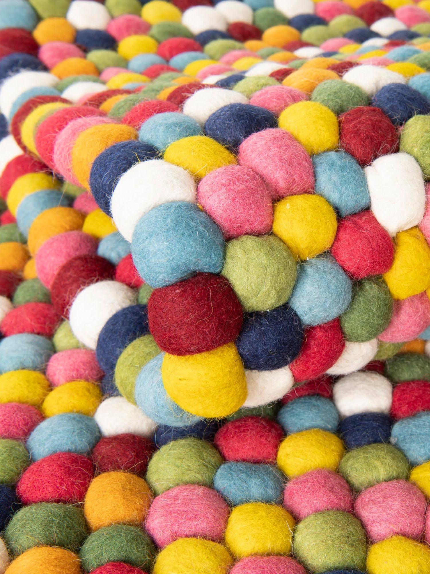 Multicolor 2' 7 x 9' 10 Felt Ball Runner Area Rug Stunning All Natural 100% Wool Luxury Hand Woven Carpet for Modern Home Interiors Soft Touch Marshmallow Rug for Sale at Rug Engine