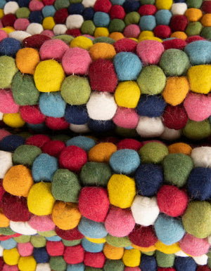 Multicolor 2' 2 x 6' 1 Felt Ball Runner Area Rug Stunning All Natural 100% Wool Luxury Hand Woven Carpet for Modern Home Interiors Soft Touch Marshmallow Rug for Sale at Rug Engine