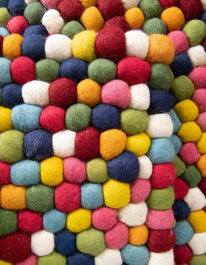Multicolor 2' 7 x 12' Felt Ball Runner Area Rug Stunning All Natural 100% Wool Luxury Hand Woven Carpet for Modern Home Interiors Soft Touch Marshmallow Rug for Sale at Rug Engine
