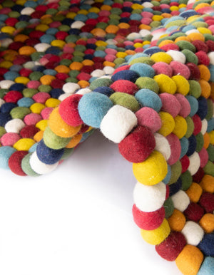 Multicolor 2' x 8' Felt Ball Runner Area Rug Stunning All Natural 100% Wool Luxury Hand Woven Carpet for Modern Home Interiors Soft Touch Marshmallow Rug for Sale at Rug Engine