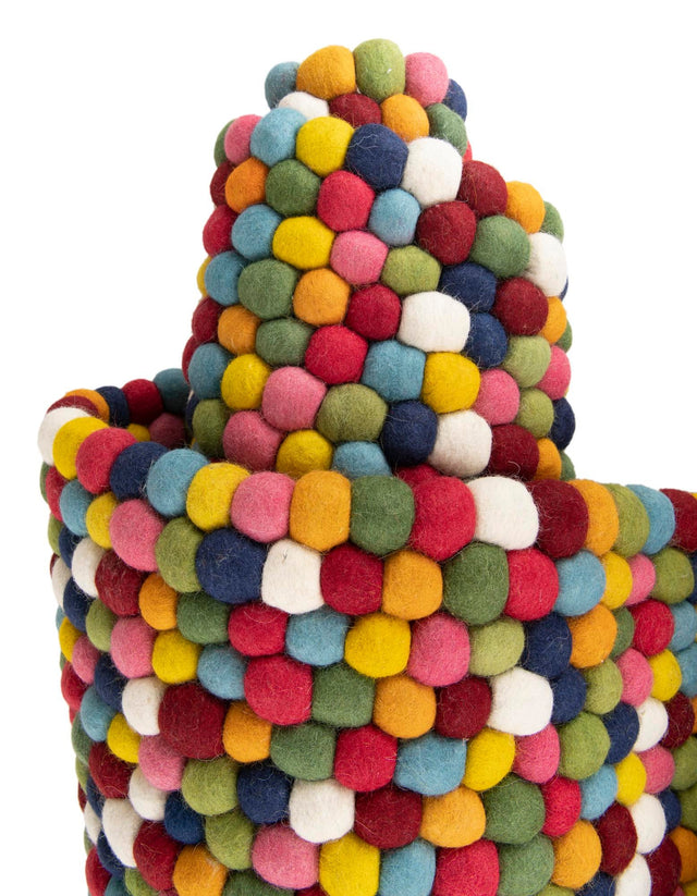 Multicolor 2' 7 x 12' Felt Ball Runner Area Rug Stunning All Natural 100% Wool Luxury Hand Woven Carpet for Modern Home Interiors Soft Touch Marshmallow Rug for Sale at Rug Engine