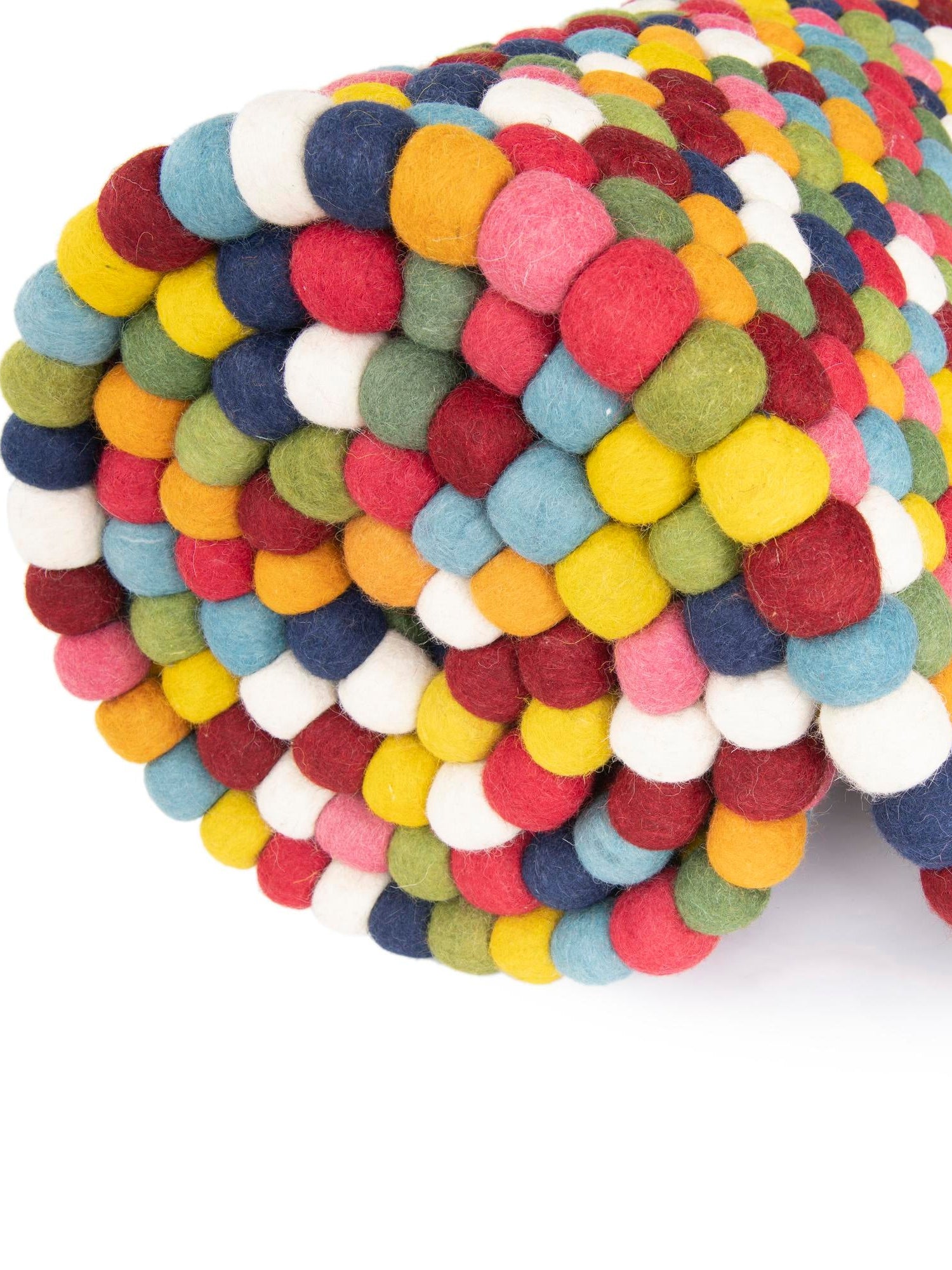 Multicolor 2' 7 x 9' 10 Felt Ball Runner Area Rug Stunning All Natural 100% Wool Luxury Hand Woven Carpet for Modern Home Interiors Soft Touch Marshmallow Rug for Sale at Rug Engine
