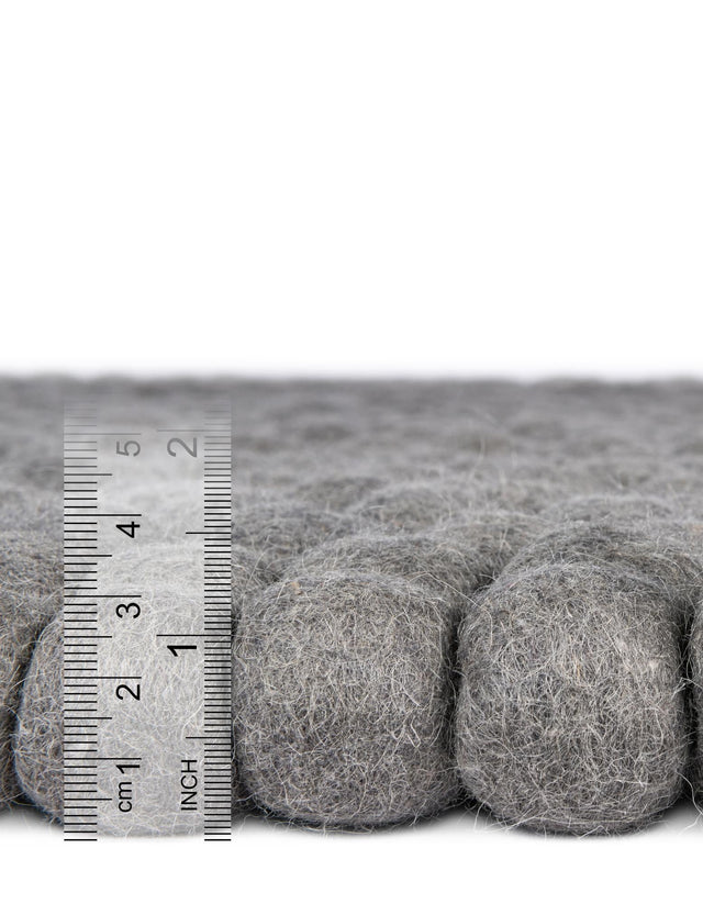 Gray 5' 1 x 8' Felt Ball Rectangle Area Rug Stunning All Natural 100% Wool Luxury Hand Woven Carpet for Modern Home Interiors Soft Touch Marshmallow Rug for Sale at Rug Engine