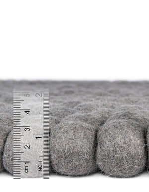 Gray 6' 1 x 9' Felt Ball Rectangle Area Rug Stunning All Natural 100% Wool Luxury Hand Woven Carpet for Modern Home Interiors Soft Touch Marshmallow Rug for Sale at Rug Engine