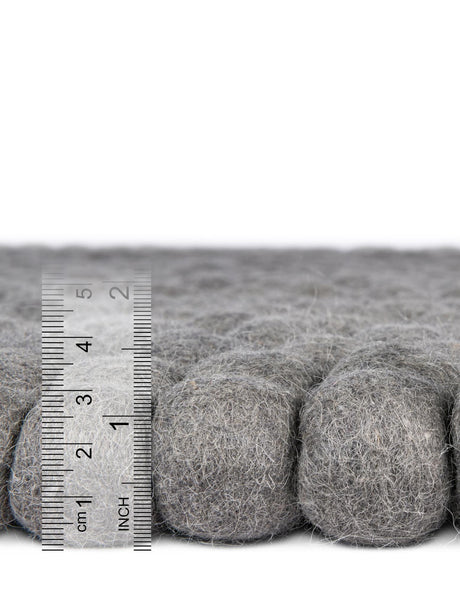 Gray 6' 1 x 9' Felt Ball Rectangle Area Rug Stunning All Natural 100% Wool Luxury Hand Woven Carpet for Modern Home Interiors Soft Touch Marshmallow Rug for Sale at Rug Engine