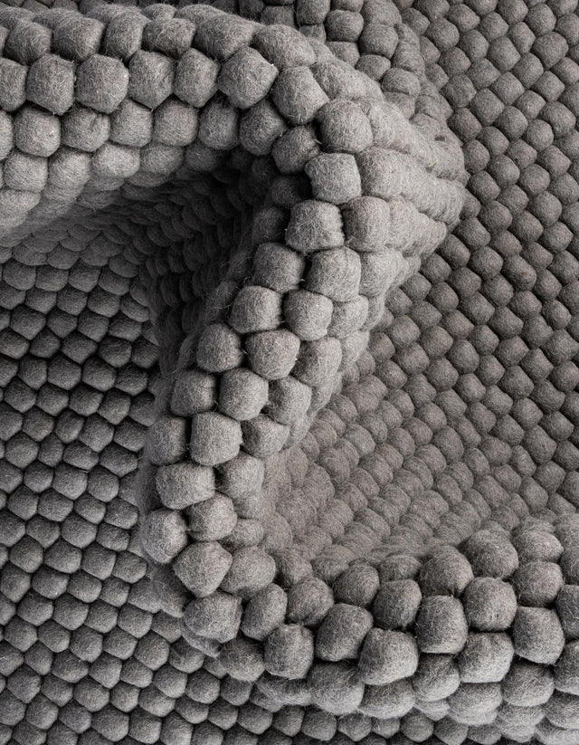 Gray 6' 1 x 9' Felt Ball Rectangle Area Rug Stunning All Natural 100% Wool Luxury Hand Woven Carpet for Modern Home Interiors Soft Touch Marshmallow Rug for Sale at Rug Engine
