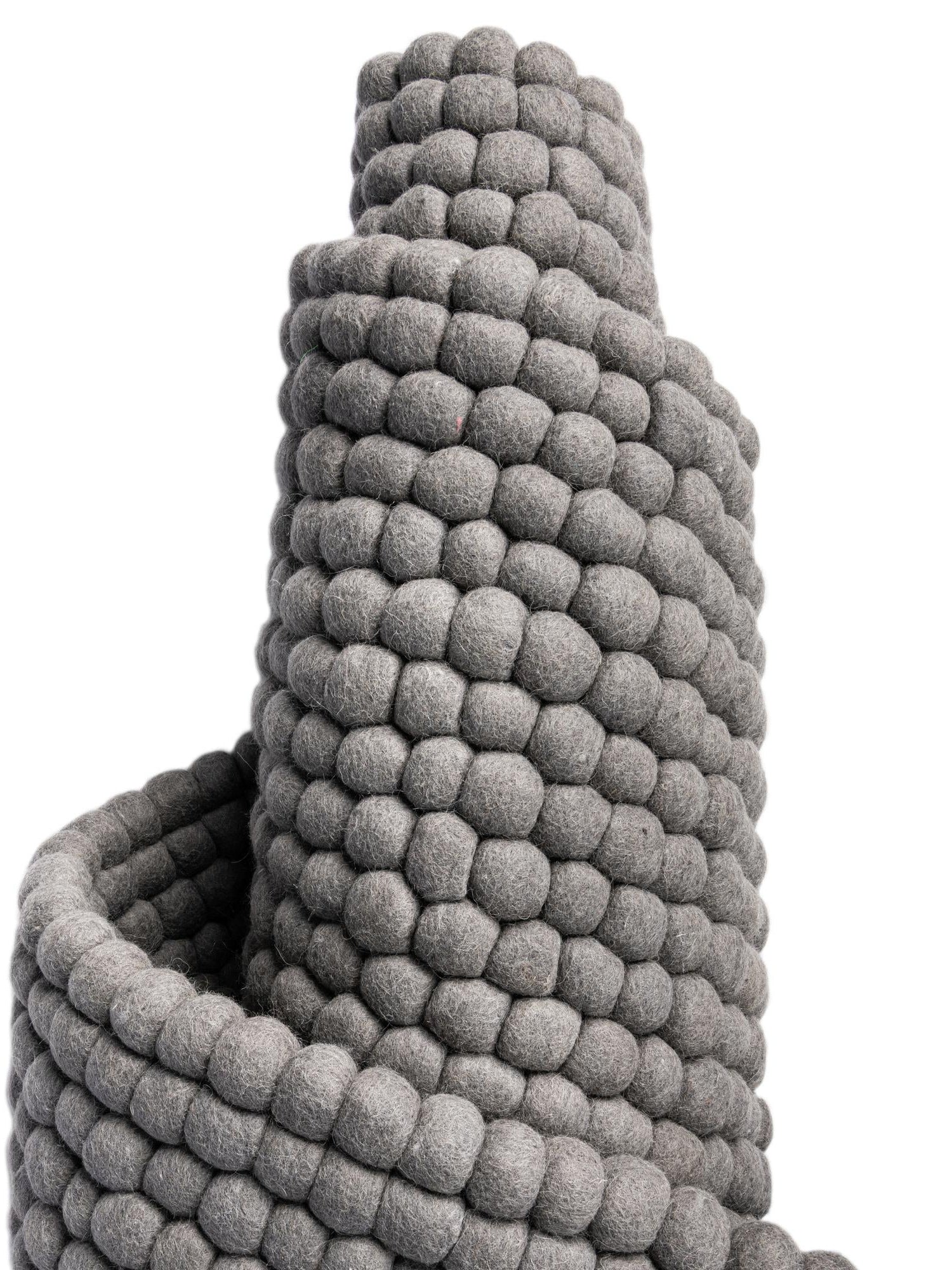 Gray 7' 1 x 10' Felt Ball Rectangle Area Rug Stunning All Natural 100% Wool Luxury Hand Woven Carpet for Modern Home Interiors Soft Touch Marshmallow Rug for Sale at Rug Engine