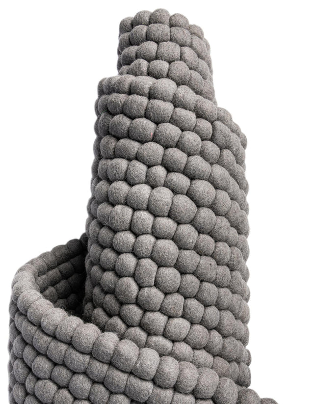 Gray 7' 1 x 10' Felt Ball Rectangle Area Rug Stunning All Natural 100% Wool Luxury Hand Woven Carpet for Modern Home Interiors Soft Touch Marshmallow Rug for Sale at Rug Engine