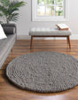 Gray 5' x 5' Felt Ball Round Area Rug Stunning All Natural 100% Wool Luxury Hand Woven Carpet for Modern Home Interiors Soft Touch Marshmallow Rug for Sale at Rug Engine