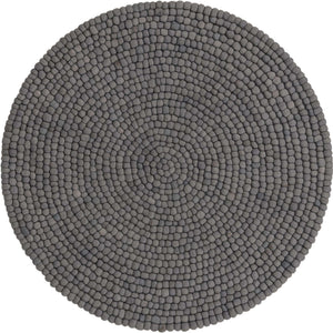 Gray 5' x 5' Felt Ball Round Area Rug Stunning All Natural 100% Wool Luxury Hand Woven Carpet for Modern Home Interiors Soft Touch Marshmallow Rug for Sale at Rug Engine