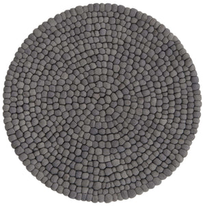 Gray 3' 3 x 3' 3 Felt Ball Round Area Rug Stunning All Natural 100% Wool Luxury Hand Woven Carpet for Modern Home Interiors Soft Touch Marshmallow Rug for Sale at Rug Engine