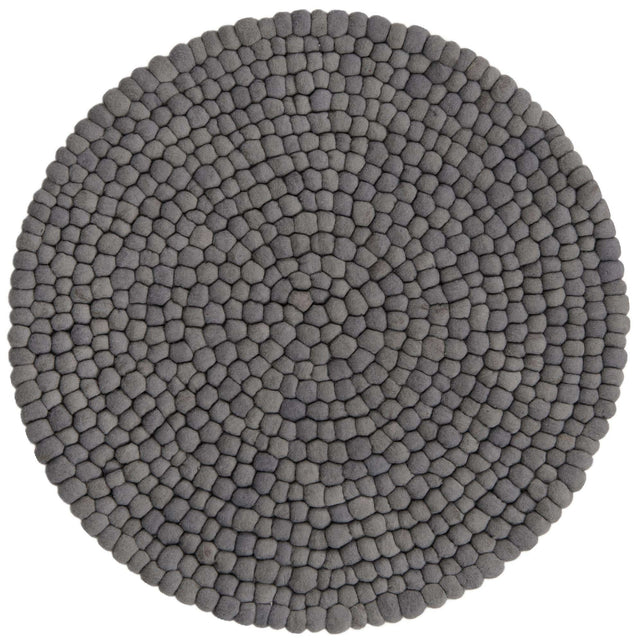 Gray 3' 3 x 3' 3 Felt Ball Round Area Rug Stunning All Natural 100% Wool Luxury Hand Woven Carpet for Modern Home Interiors Soft Touch Marshmallow Rug for Sale at Rug Engine