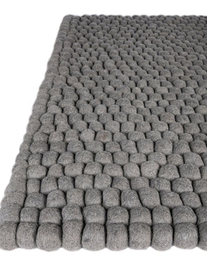 Gray 2' x 4' 1 Felt Ball Runner Area Rug Stunning All Natural 100% Wool Luxury Hand Woven Carpet for Modern Home Interiors Soft Touch Marshmallow Rug for Sale at Rug Engine