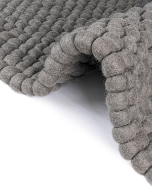 Gray 2' 7 x 12' Felt Ball Runner Area Rug Stunning All Natural 100% Wool Luxury Hand Woven Carpet for Modern Home Interiors Soft Touch Marshmallow Rug for Sale at Rug Engine