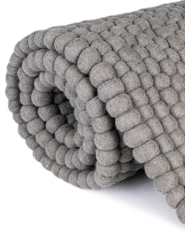 Gray 2' x 4' 1 Felt Ball Runner Area Rug Stunning All Natural 100% Wool Luxury Hand Woven Carpet for Modern Home Interiors Soft Touch Marshmallow Rug for Sale at Rug Engine