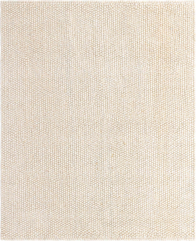 Ivory 8' x 10' Felt Ball Rectangle Area Rug Stunning All Natural 100% Wool Luxury Hand Woven Carpet for Modern Home Interiors Soft Touch Marshmallow Rug for Sale at Rug Engine