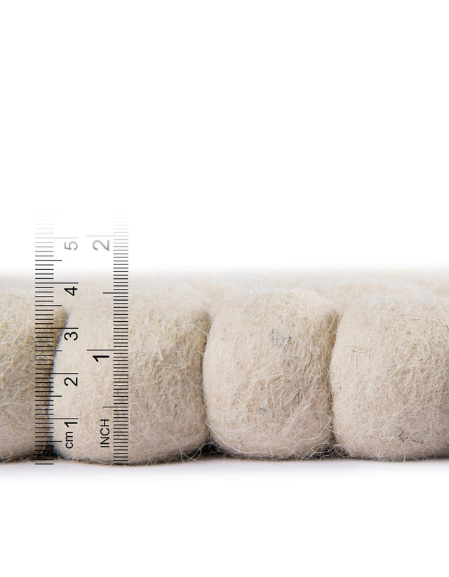 Ivory 4' 1 x 6' 1 Felt Ball Rectangle Area Rug Stunning All Natural 100% Wool Luxury Hand Woven Carpet for Modern Home Interiors Soft Touch Marshmallow Rug for Sale at Rug Engine