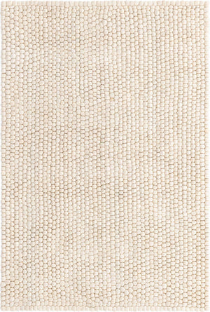 Ivory 4' 1 x 6' 1 Felt Ball Rectangle Area Rug Stunning All Natural 100% Wool Luxury Hand Woven Carpet for Modern Home Interiors Soft Touch Marshmallow Rug for Sale at Rug Engine